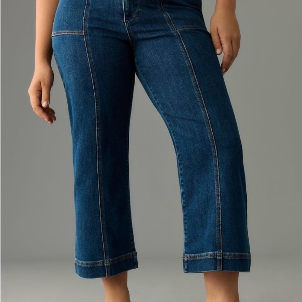 The Skipper Seamed High-Rise Wide-Leg Jeans by Pilcro